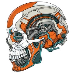 skull helmet design isolated white background