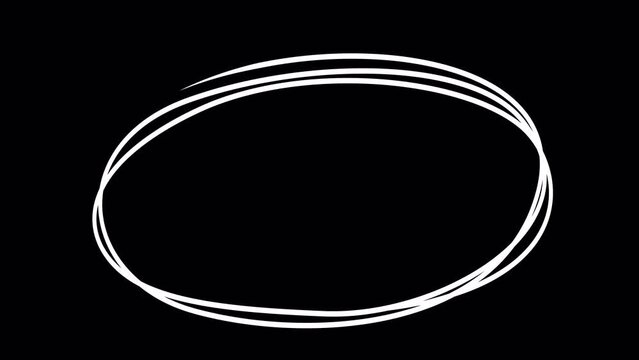 A Set of circles and line art: simple motion graphic animation of a clean minimal style, rough underline, paint brush stroke, sketching elements on a transparent background, alpha channel.