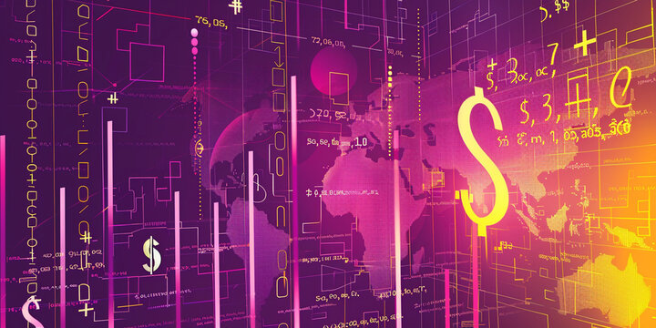 Digital business Background in Blue Light,Generated By Ai