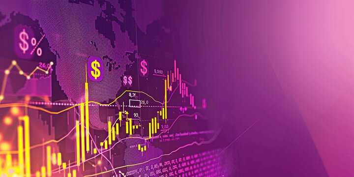 Abstract Business Background with Purple color Design and Digital Notes,Generated By Ai