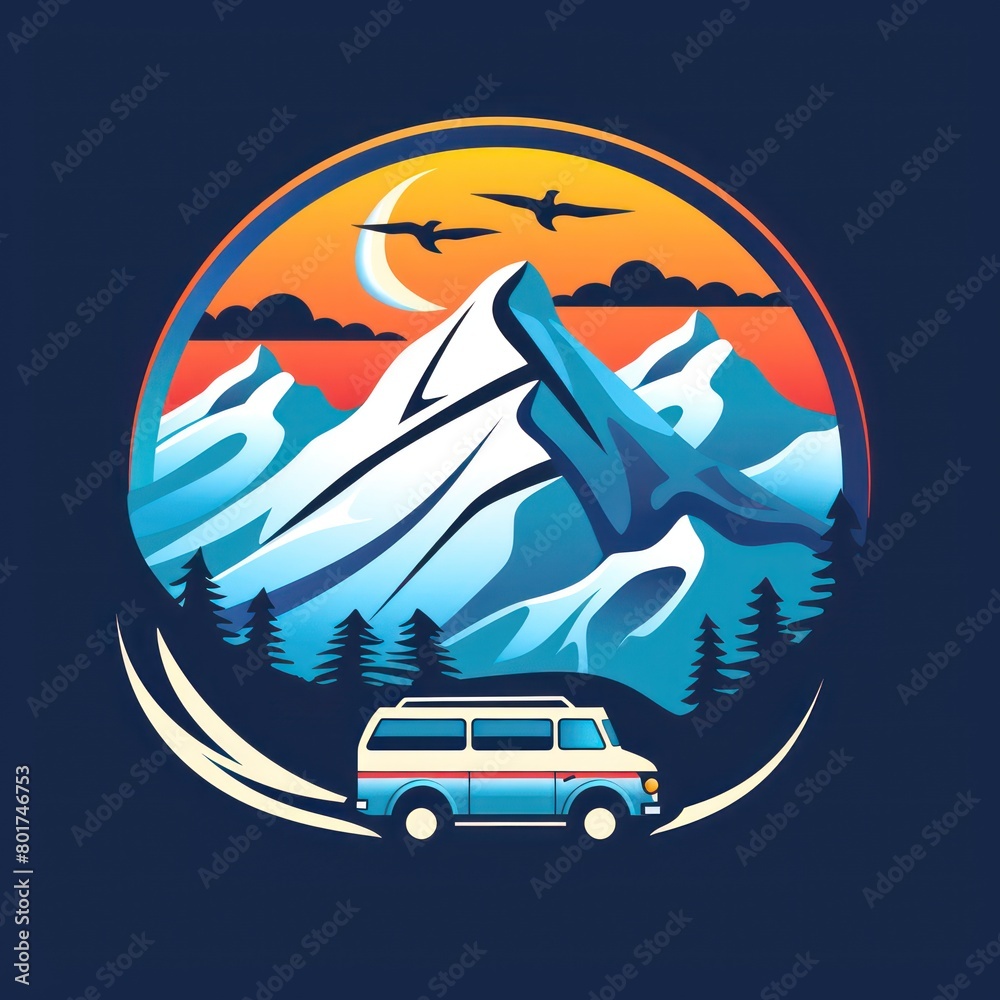 Canvas Prints landscapes tours bus logo design