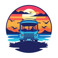 landscapes tours bus logo design