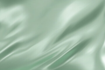 Abstract light green gradient background. Minimalistic subtle wavy silk texture. 3D vector illustration.