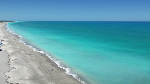 Gorgeous beach day near Blowing Rocks Nature Preserve sanctuary on the barrier island of Jupiter Island in southeast Florida