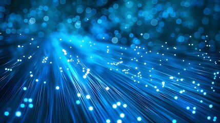 Obraz premium Colorful optic fiber electrical cables wires neon waves lines abstract 3d ai design background pattern glow colored streams information optical connection internet web multicolor data led technology