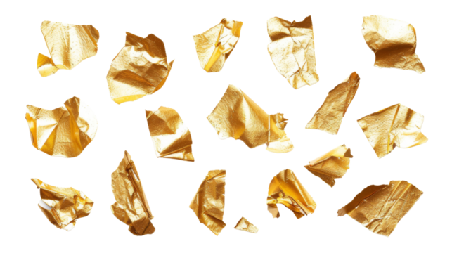 pieces flakes of gold foil