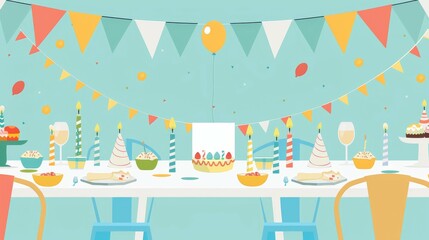 Obraz premium A festive party table set for a joyful celebration