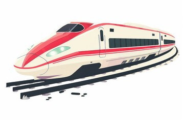 high speed trains design on  white background