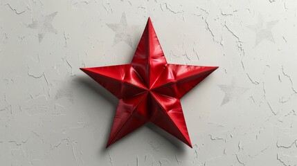 A red celestial body separated against a white backdrop.