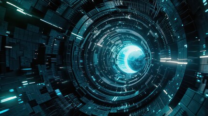  sci-fi swirling vortexes, futuristic neon light