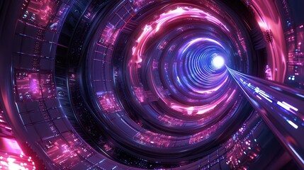  sci-fi swirling vortexes, futuristic neon light
