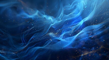 Obraz premium Neon wave lines and bokeh lights on abstract futuristic background, data transfer concept wallpaper.
