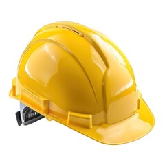 yellow construction protection helmet, white background