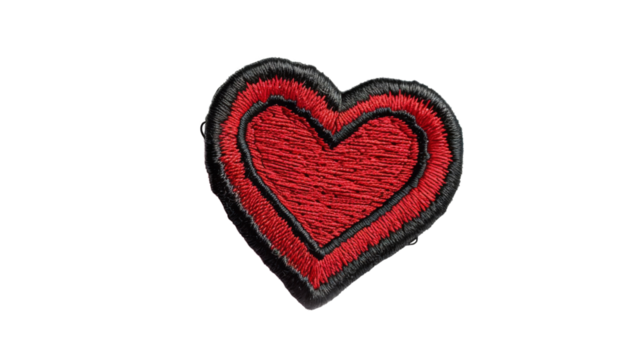 heart embroidered patch badge