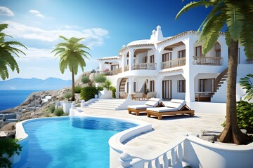 Fototapeta premium hotel swimming pool,Generative AI