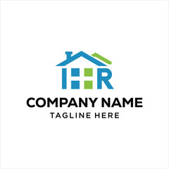 HHR real estate home or house letter logo design template