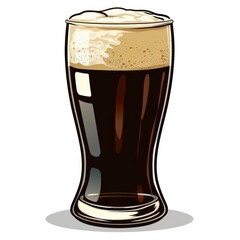 black beer glass, pint Stout logo design on white background