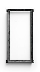 simple rectangular frame made of steel beams on a white background