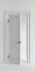 open white door against a white background