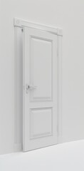 open white door against a white background