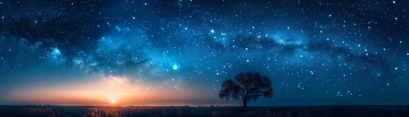 Fototapeta na wymiar Breathtaking perspective of a midnight sky adorned with shades of indigo