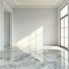 blank wall with beautiful marble floors