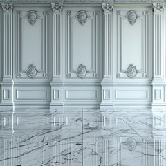blank wall with beautiful marble floors