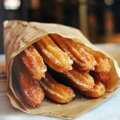 churros in paper bag