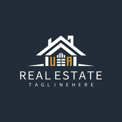 UA initial monogram logo for real estate design.