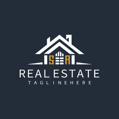 SA initial monogram logo for real estate design.