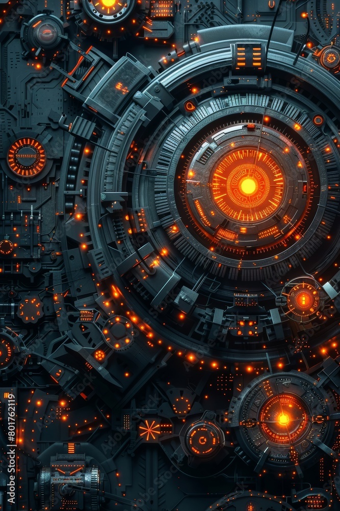 Poster abstract geometric patterns in a futuristic design are a distinctive feature of modern technology.
