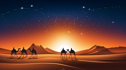 Fototapeta premium camel in the desert,Generative AI