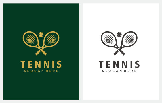Tennis Racket Sport logo design template emblem tournament