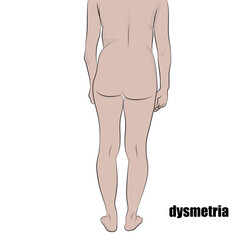 Dysmetria, inability to calculate the correct distance in muscle movements.