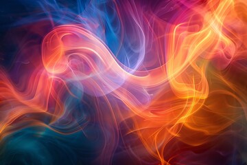 Obraz premium Vibrant hues blending and moving gracefully on the surface