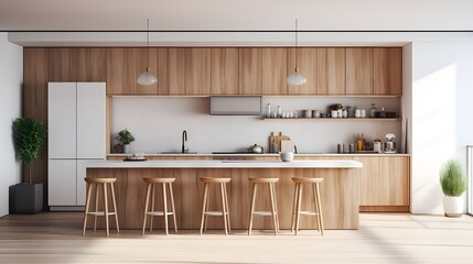 modern kitchen interior with kitchen,Generative AI