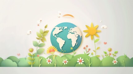 globe light green pastel color, earth day concept, pastel light colors
