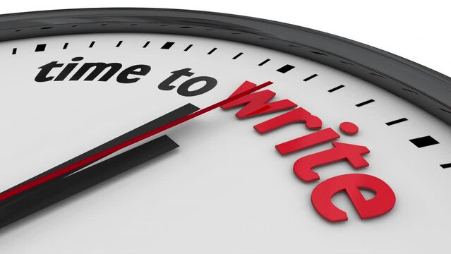 Time to Write Clock Reminder Countdown Deadline 3d Animation