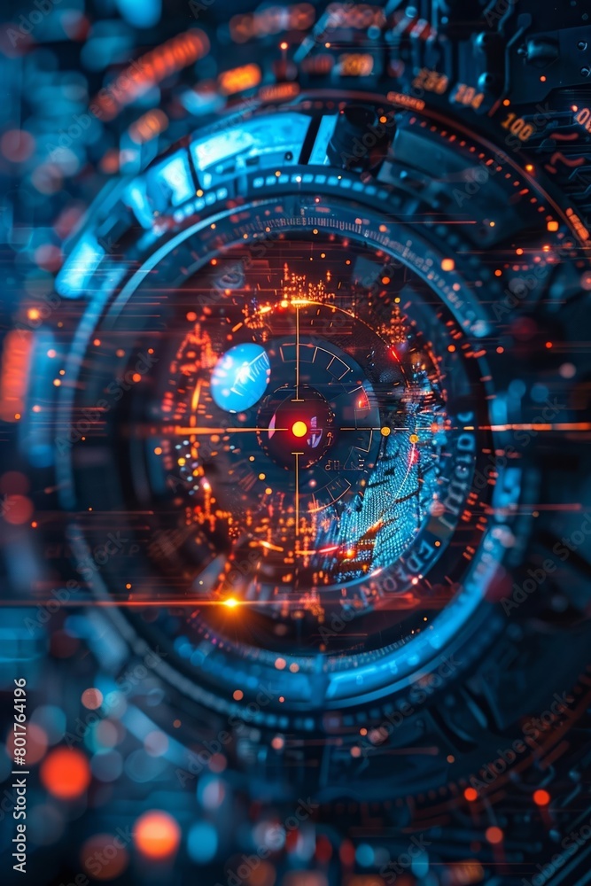 Poster representation of a high-tech artificial intelligence system for detecting sophisticated cyber threa
