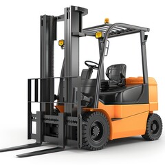 logistics forklift in warehouse industry, transports heavy loads