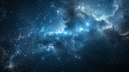 Obraz premium The dark expanse of space glowed with the light of faraway stars.