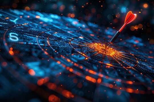 The AI effortlessly merges traditional darts and modern digital features into a cohesive entity. - Powered by Adobe