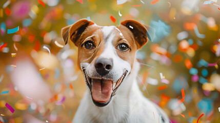 A Happy Dog Is Looking Very Excited In Banner Image Format.