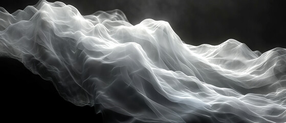 Fototapeta premium A white wave with a black background