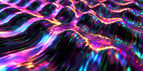 A colorful wave with a purple and blue hue