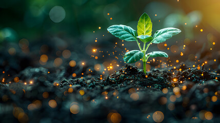 Harmony of Nature and Technology: Sustainable Seed Planting and Digital Technology Fusion in UHD Image Style in 8K 