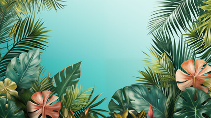summer vibe with blue copy space background
