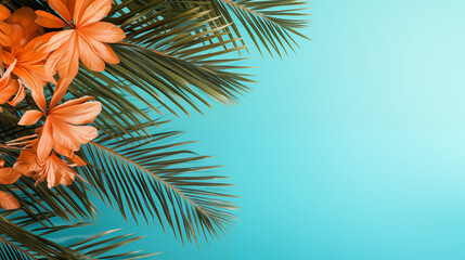 summer vibe with blue copy space background