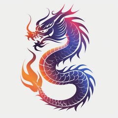 dragon logo design, bright colors, white background