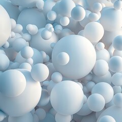 spheres piled together, covering the screen, white background